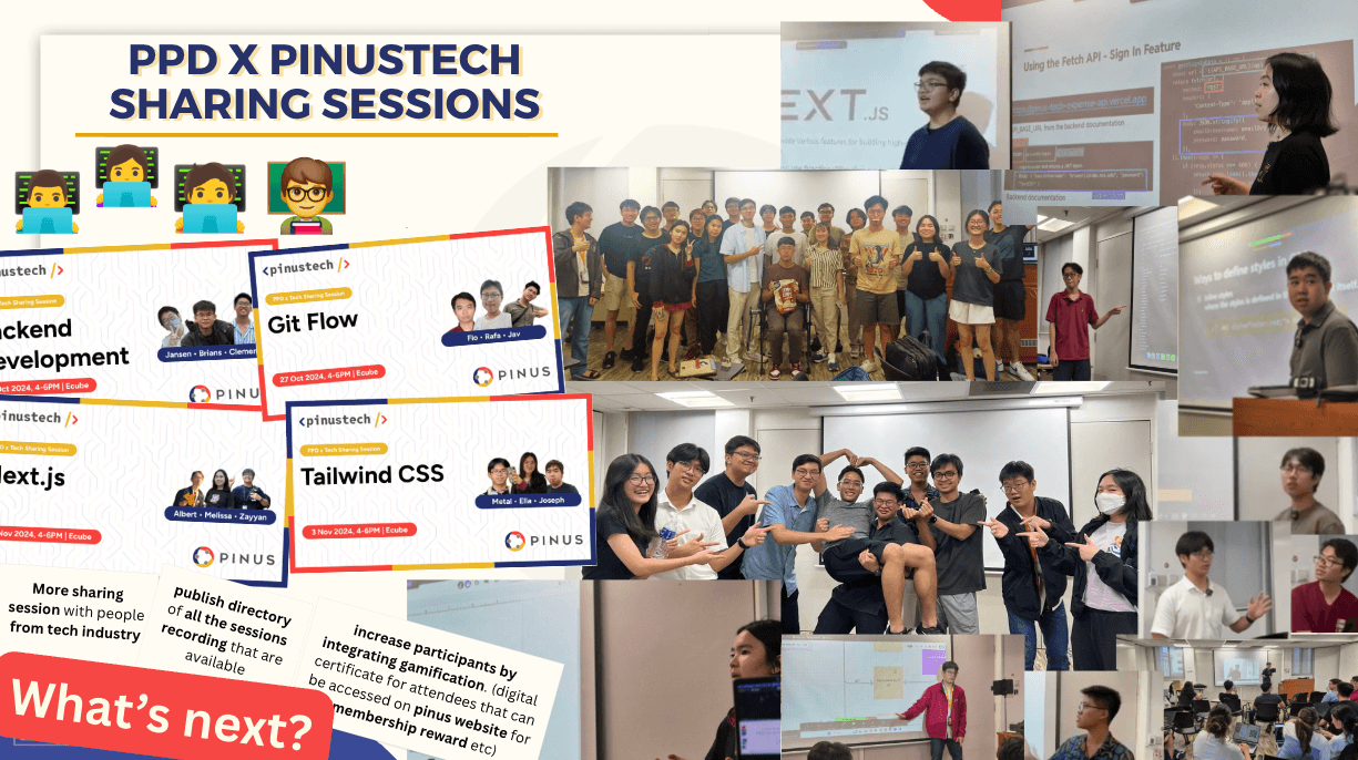 Mentorship & Knowledge Sharing - I spearheaded technical sharing sessions on Next.js, Tailwind CSS, and Git Flow for the pinustech committee. By collaborating with the PPD team, we fostered a culture of continuous learning and empowered our team and community to excel as engineers while building the PINUS platform.